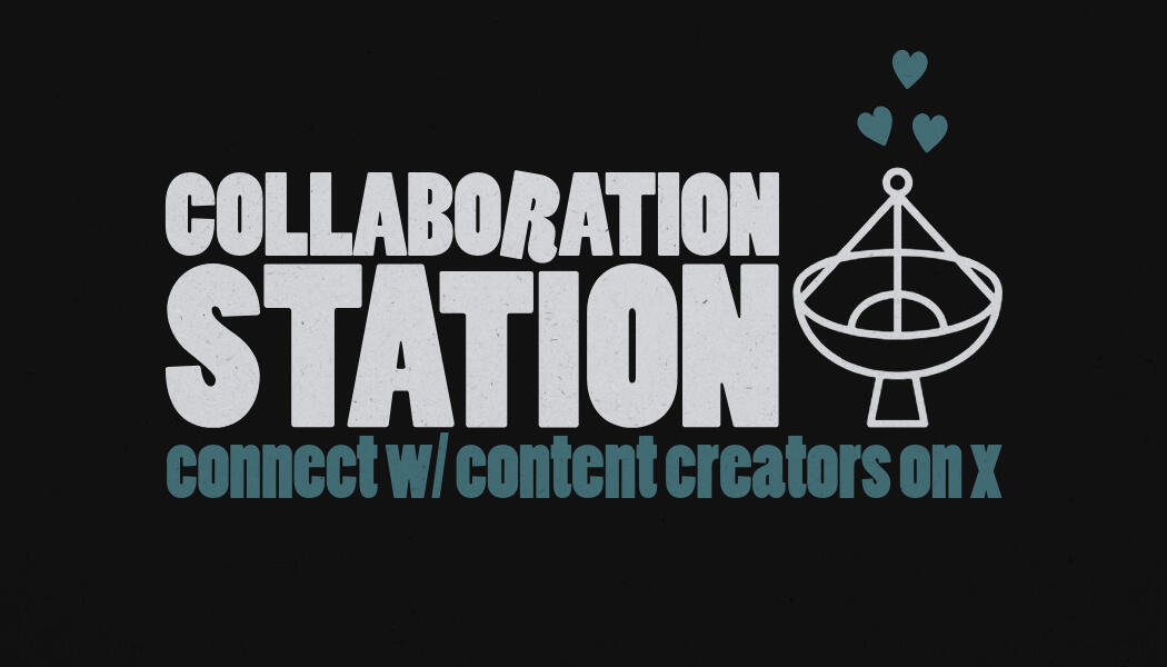 Collaboration Station podcast, connect with content creators on X. Collaboration Station podcast logo